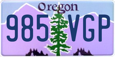 OR license plate 985VGP