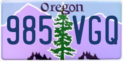 OR license plate 985VGQ
