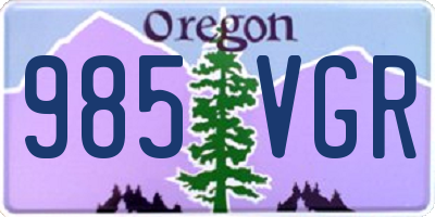 OR license plate 985VGR