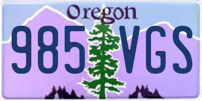 OR license plate 985VGS