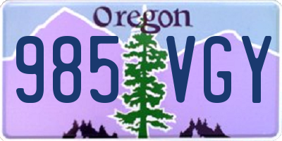 OR license plate 985VGY