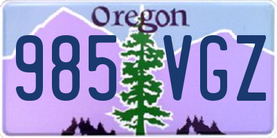 OR license plate 985VGZ