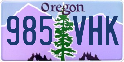OR license plate 985VHK