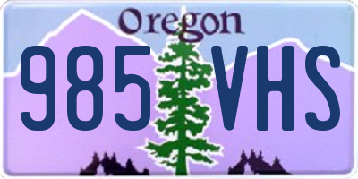 OR license plate 985VHS
