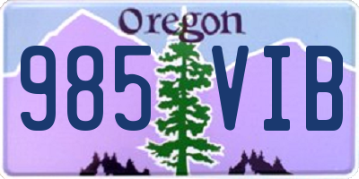OR license plate 985VIB