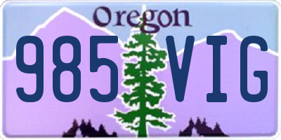 OR license plate 985VIG