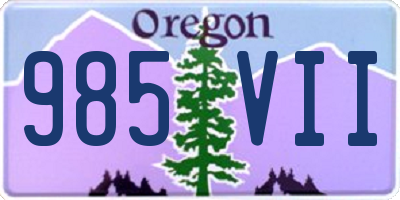 OR license plate 985VII