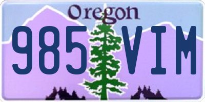 OR license plate 985VIM