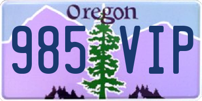 OR license plate 985VIP