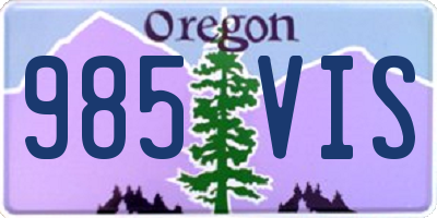 OR license plate 985VIS