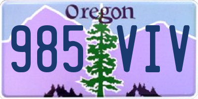 OR license plate 985VIV