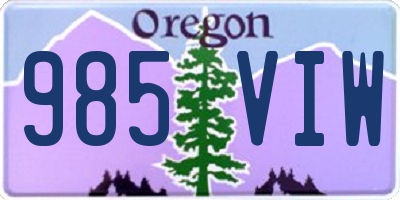 OR license plate 985VIW