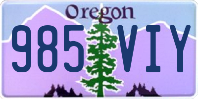 OR license plate 985VIY