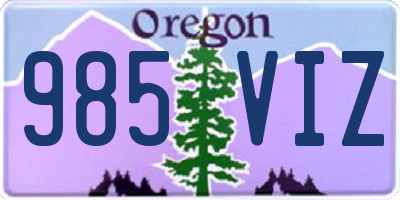 OR license plate 985VIZ