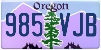OR license plate 985VJB