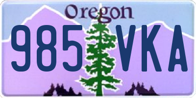 OR license plate 985VKA
