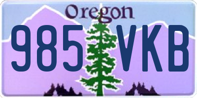 OR license plate 985VKB