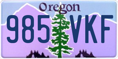 OR license plate 985VKF