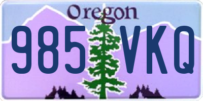 OR license plate 985VKQ