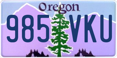 OR license plate 985VKU