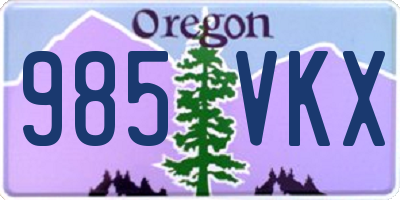 OR license plate 985VKX