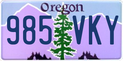 OR license plate 985VKY