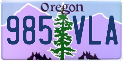 OR license plate 985VLA