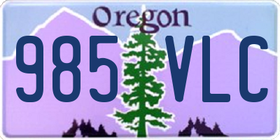 OR license plate 985VLC