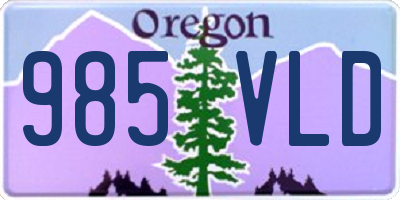 OR license plate 985VLD