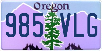 OR license plate 985VLG