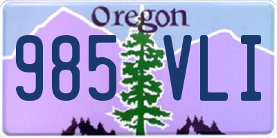 OR license plate 985VLI