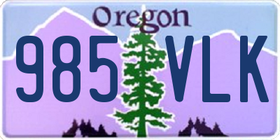 OR license plate 985VLK