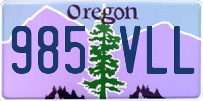 OR license plate 985VLL