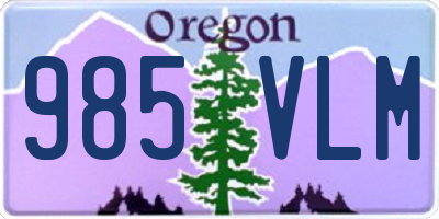 OR license plate 985VLM