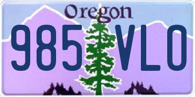 OR license plate 985VLO