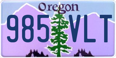 OR license plate 985VLT