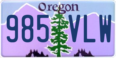 OR license plate 985VLW