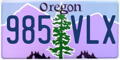 OR license plate 985VLX