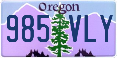 OR license plate 985VLY