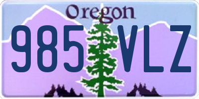 OR license plate 985VLZ