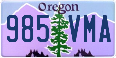OR license plate 985VMA