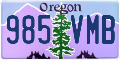 OR license plate 985VMB