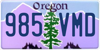 OR license plate 985VMD