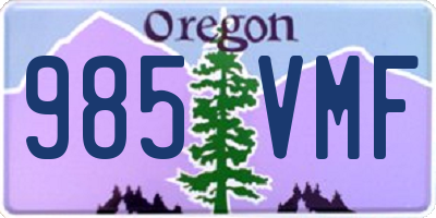 OR license plate 985VMF