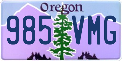 OR license plate 985VMG