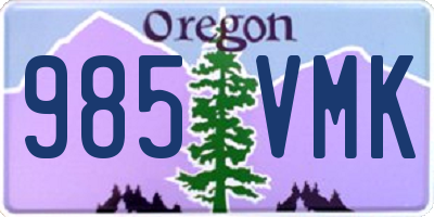 OR license plate 985VMK