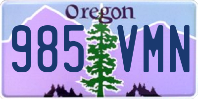 OR license plate 985VMN