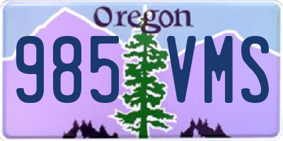 OR license plate 985VMS