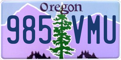 OR license plate 985VMU