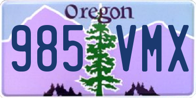 OR license plate 985VMX